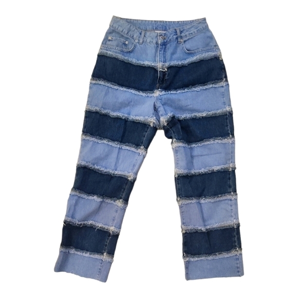 The Ragged Priest Two-Tone Stripe Panel Infringement Dad Fit Jeans - Size 30 - Picture 4 of 7